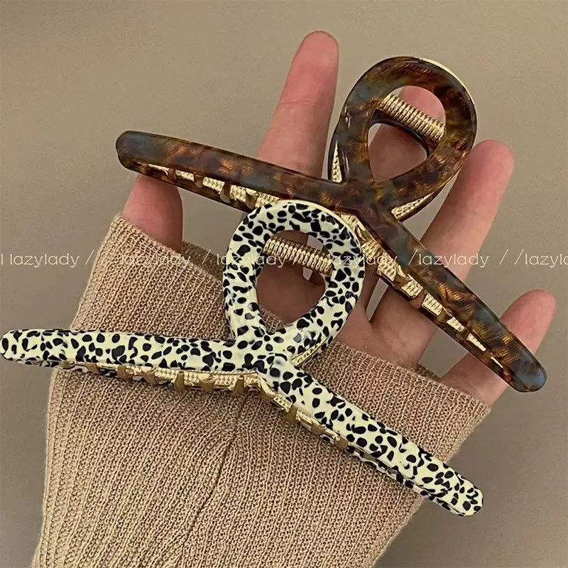 Leopard Print Wave Hairpin with Advanced Sense