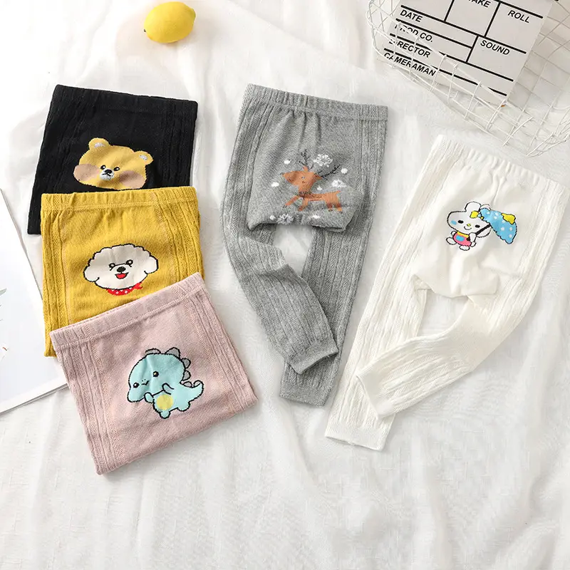 Baby Cotton Pants White Korean Cartoon 0-5Yr