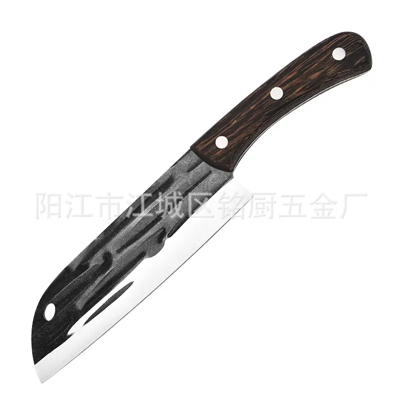 Hand-Forged Hammered Stainless Steel Fruit Knife with Wooden Handle - Image 6