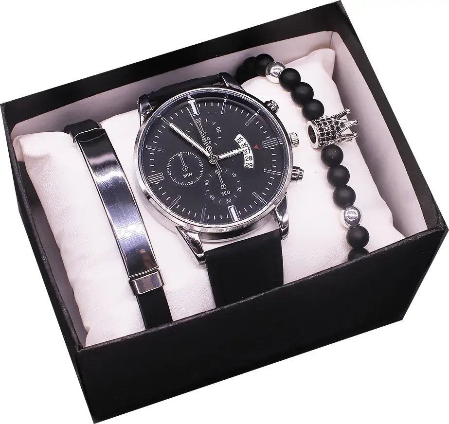 New Men's Watch Set with Bracelet & Luxury Gift Box - Image 7