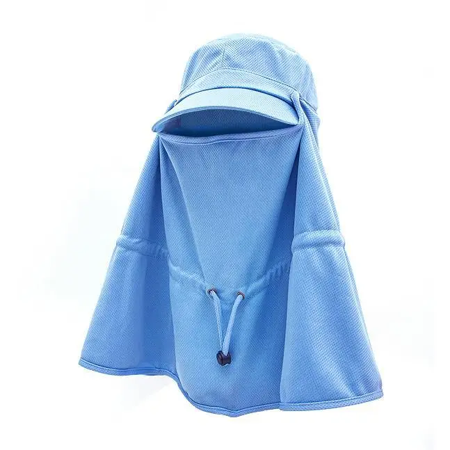 Women's Light Gray Bike Sunshade Hat with Neck Cover - Image 5