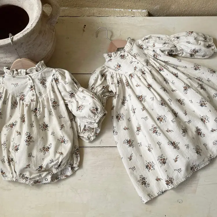 Girls Ruffled Collar Autumn Floral Dress 2026 - Image 8