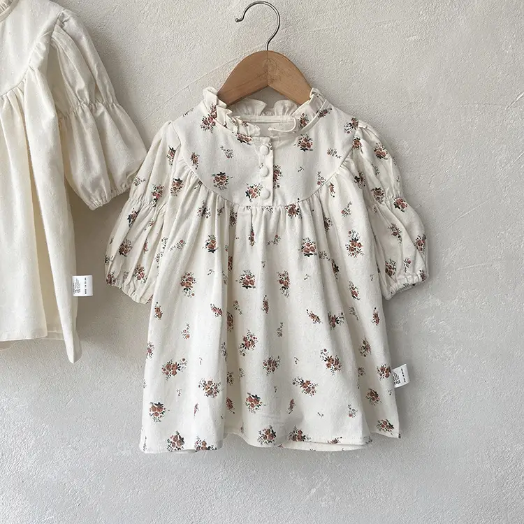 Girls Ruffled Collar Autumn Floral Dress 2026 — feature 26