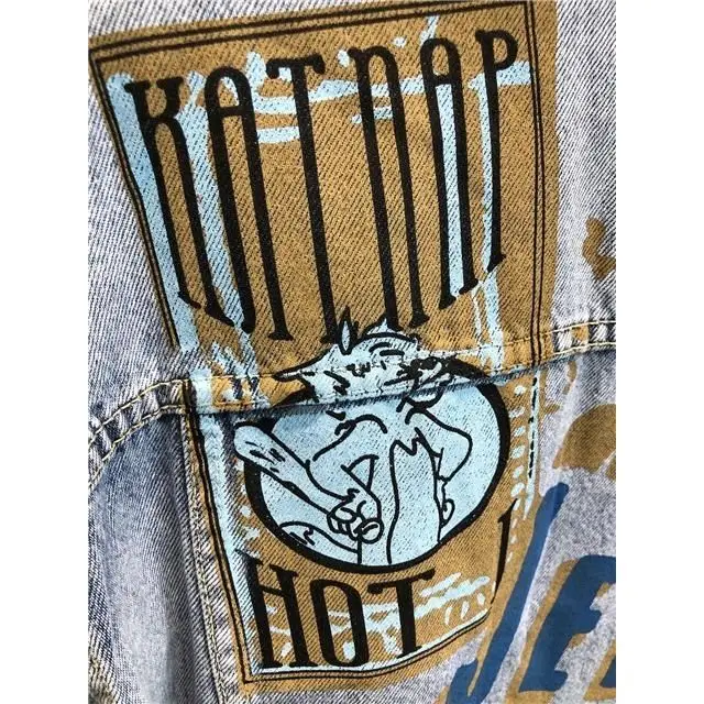 Men Denim Jacket Light Blue Loose Spring Autumn