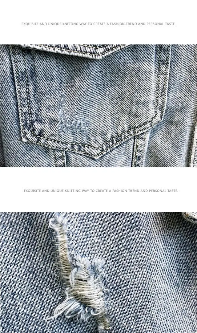 Men Denim Jacket Light Blue Loose Spring Autumn — feature 15