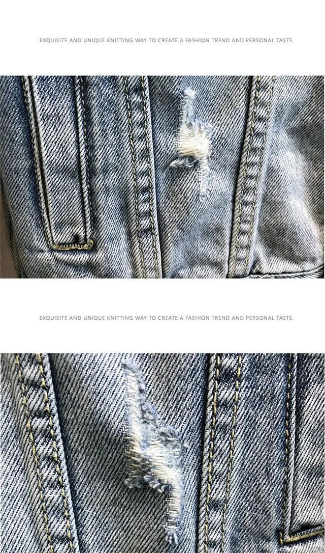Men Denim Jacket Light Blue Loose Spring Autumn — feature 17