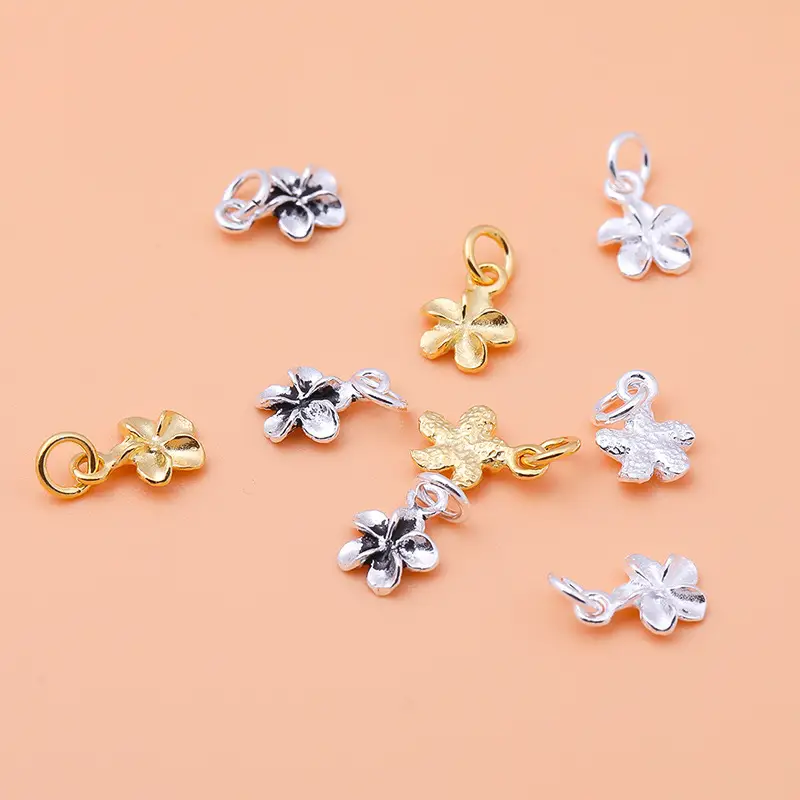 S925 Sterling Silver Bauhinia Flower Pendant Bracelet Set - Image 5
