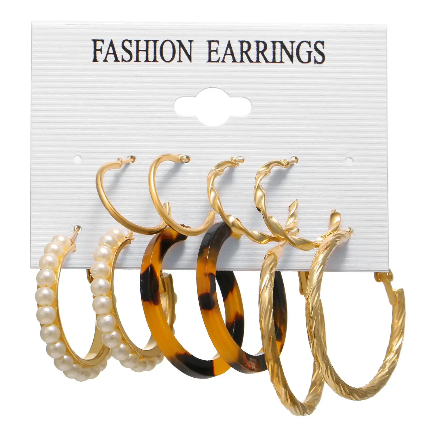 Cross-Border Pearl Earring Set 5 Pairs Gold Silver - Image 10