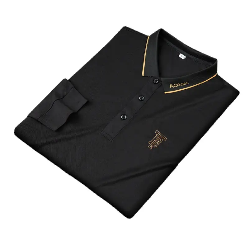 Men Navy Blue Embroidered Polo Shirt Plus Size