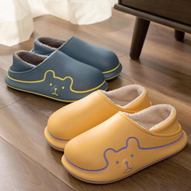 Women's Winter Indoor Waterproof Non-Slip Cotton Slippers with Heel Cover, Couple's Cotton Shoes for Men, Suitable for Outdoor Wear - Image 7