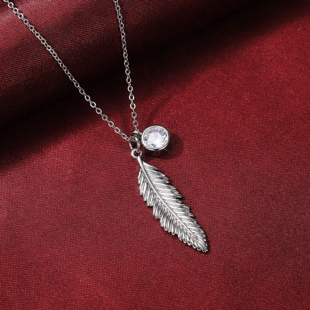 Gold Feather Pendant Necklace for Women - Image 6