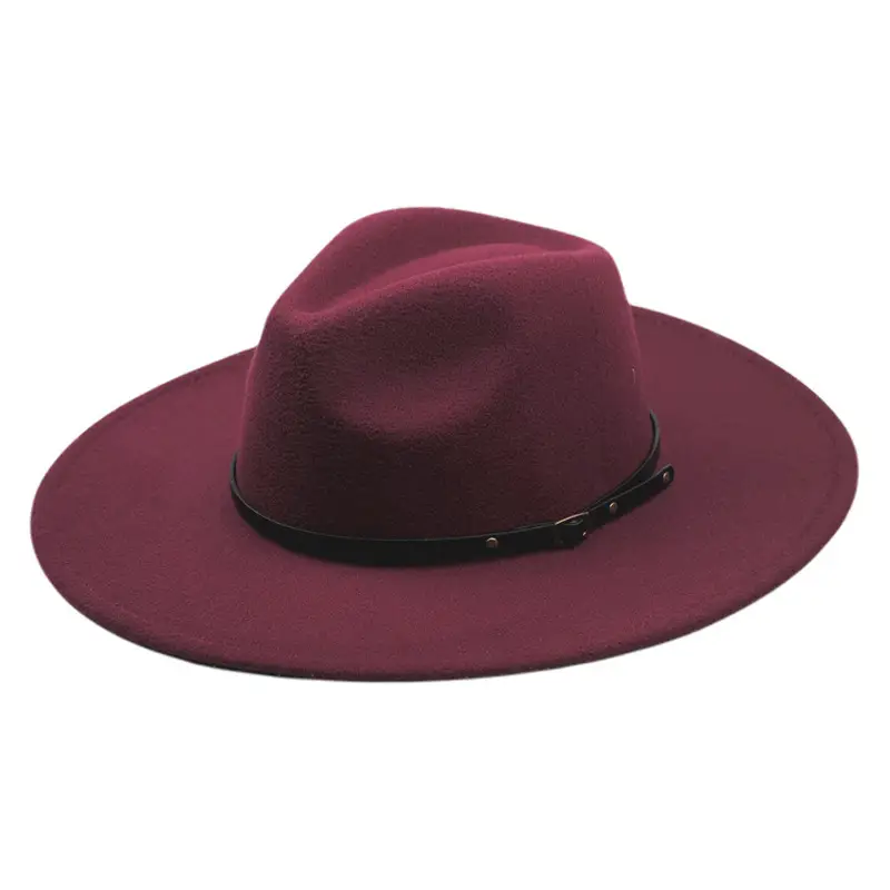 Men's Maroon Felt Retro Belt Hat 9.5cm Bristle - Image 6