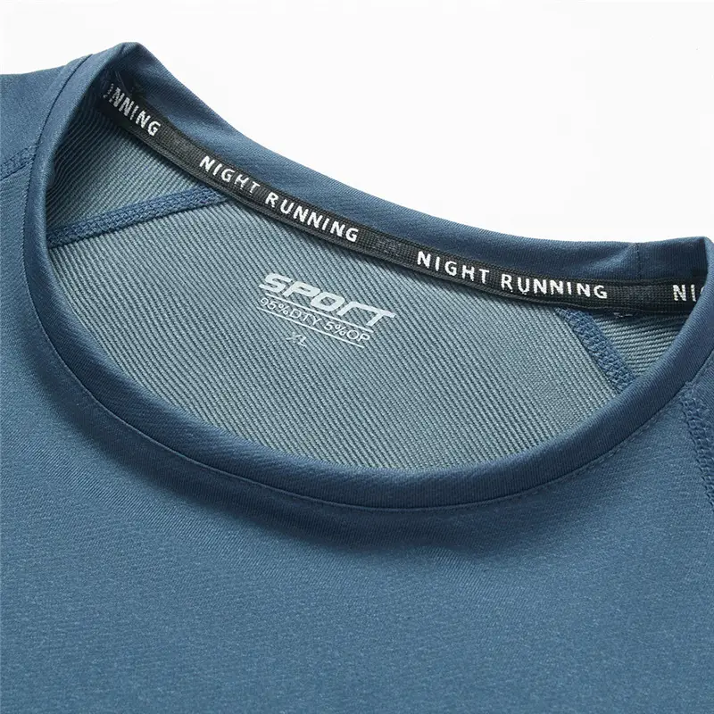 Men's Blue Round Neck Sweatshirt Plus Size Winter Sports Wear