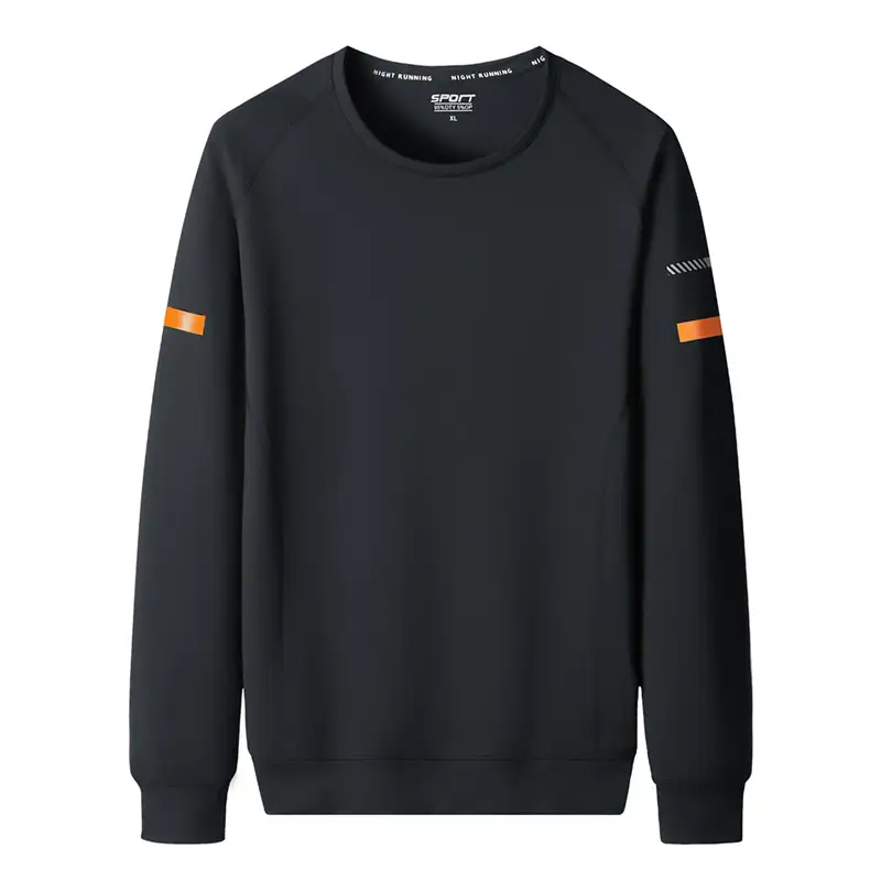 Men's Blue Round Neck Sweatshirt Plus Size Winter Sports Wear