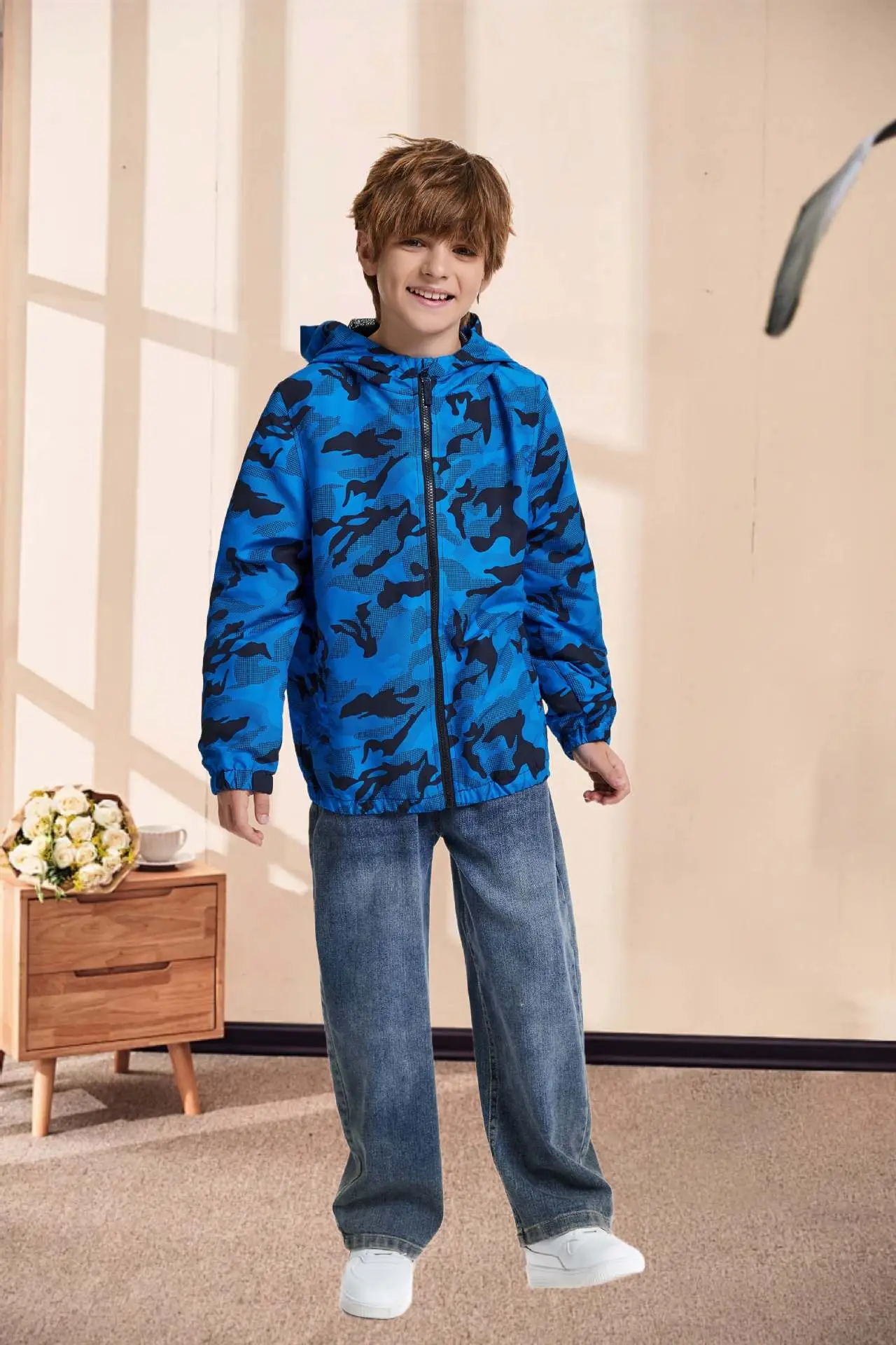 Boys' Leopard Print Hooded Camo Jacket 2025 — feature 1