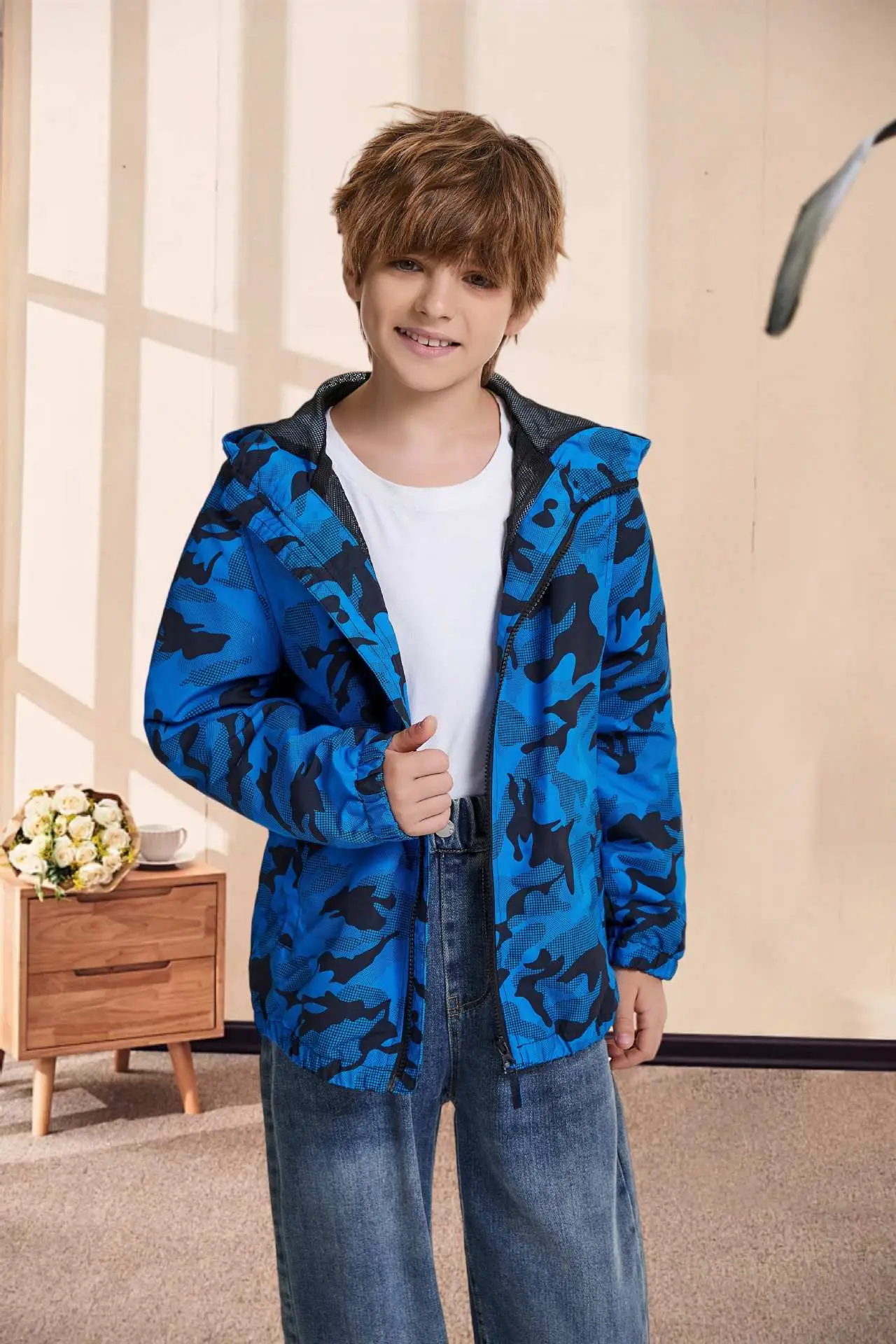 Boys' Leopard Print Hooded Camo Jacket 2025 — feature 4