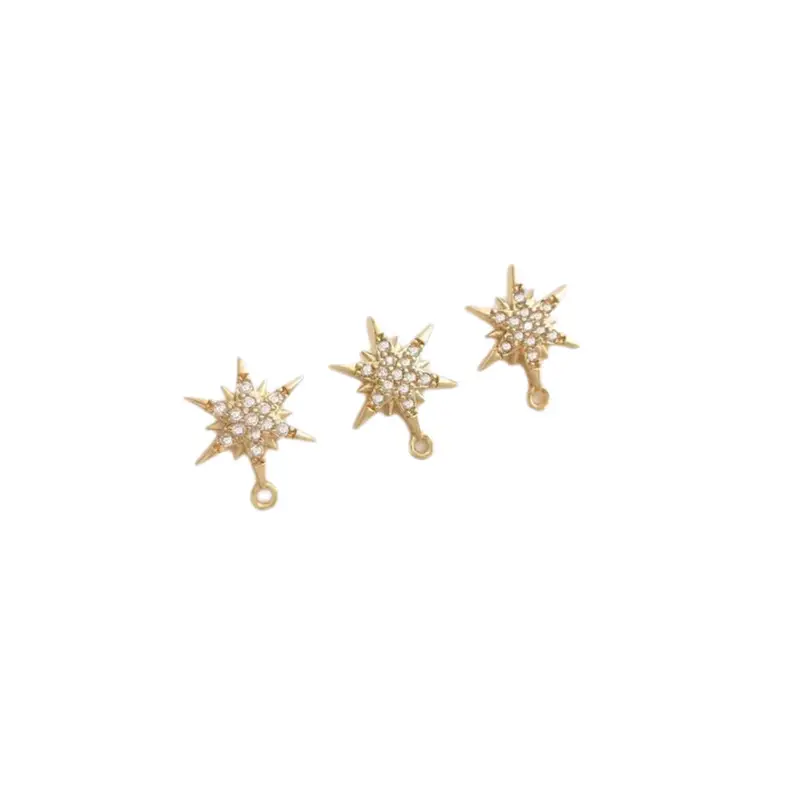 14K Gold Plated Star Earrings with Zircon & Ring - Image 5