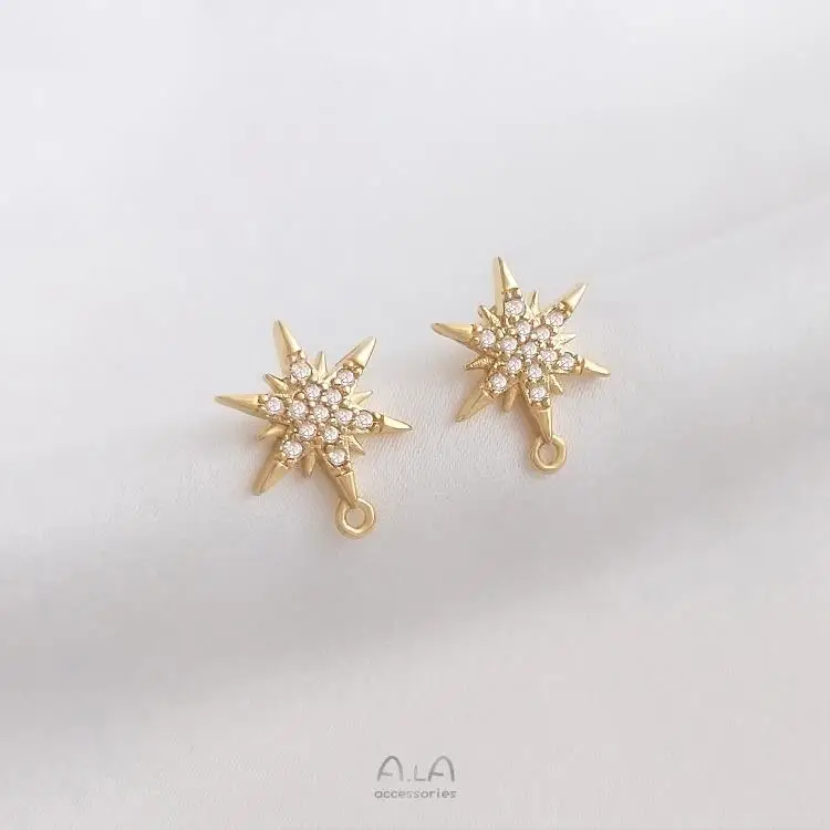 14K Gold Plated Star Earrings with Zircon & Ring — feature 5