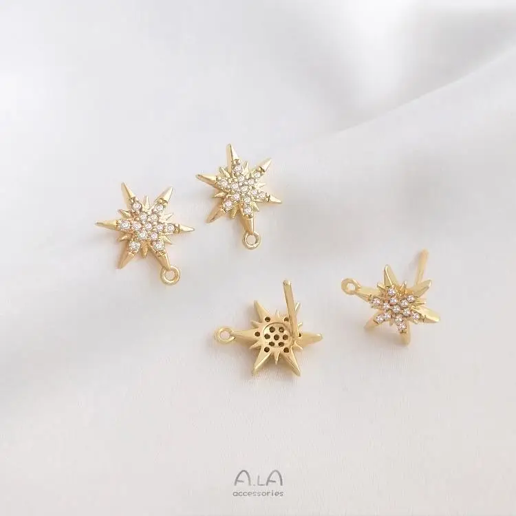 14K Gold Plated Star Earrings with Zircon & Ring — feature 6