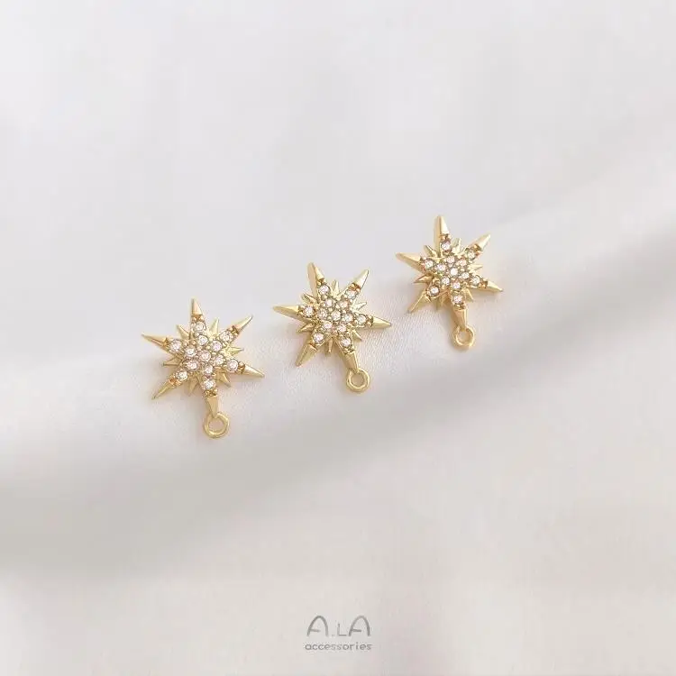 14K Gold Plated Star Earrings with Zircon & Ring — feature 7