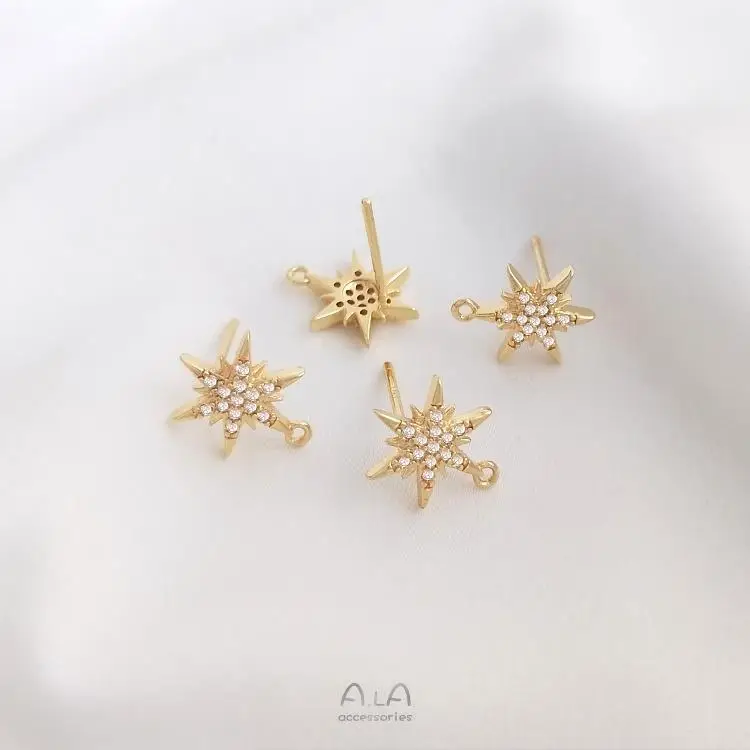 14K Gold Plated Star Earrings with Zircon & Ring — feature 8