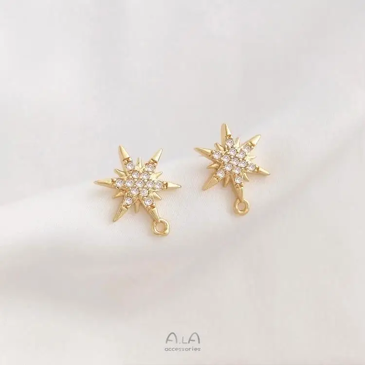 14K Gold Plated Star Earrings with Zircon & Ring — feature 9