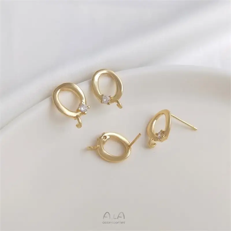 14K Gold Plated Zircon Earrings Set - Image 4