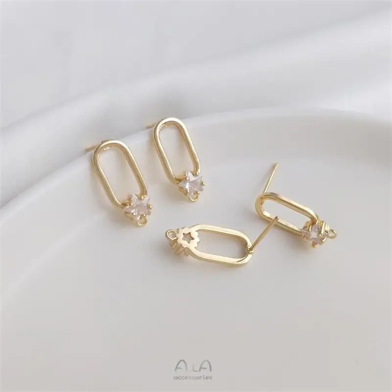14K Gold Plated Zircon Earrings Set - Image 5