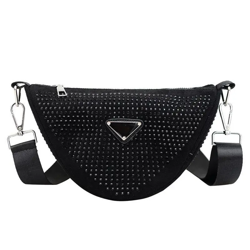 Women's Flash Diamond Shoulder Messenger Bag Black