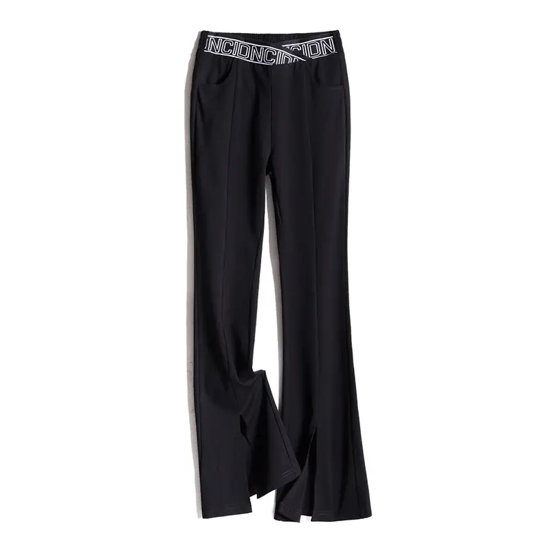 2023 Black Split Pants High Waist Micro Style - Image 7