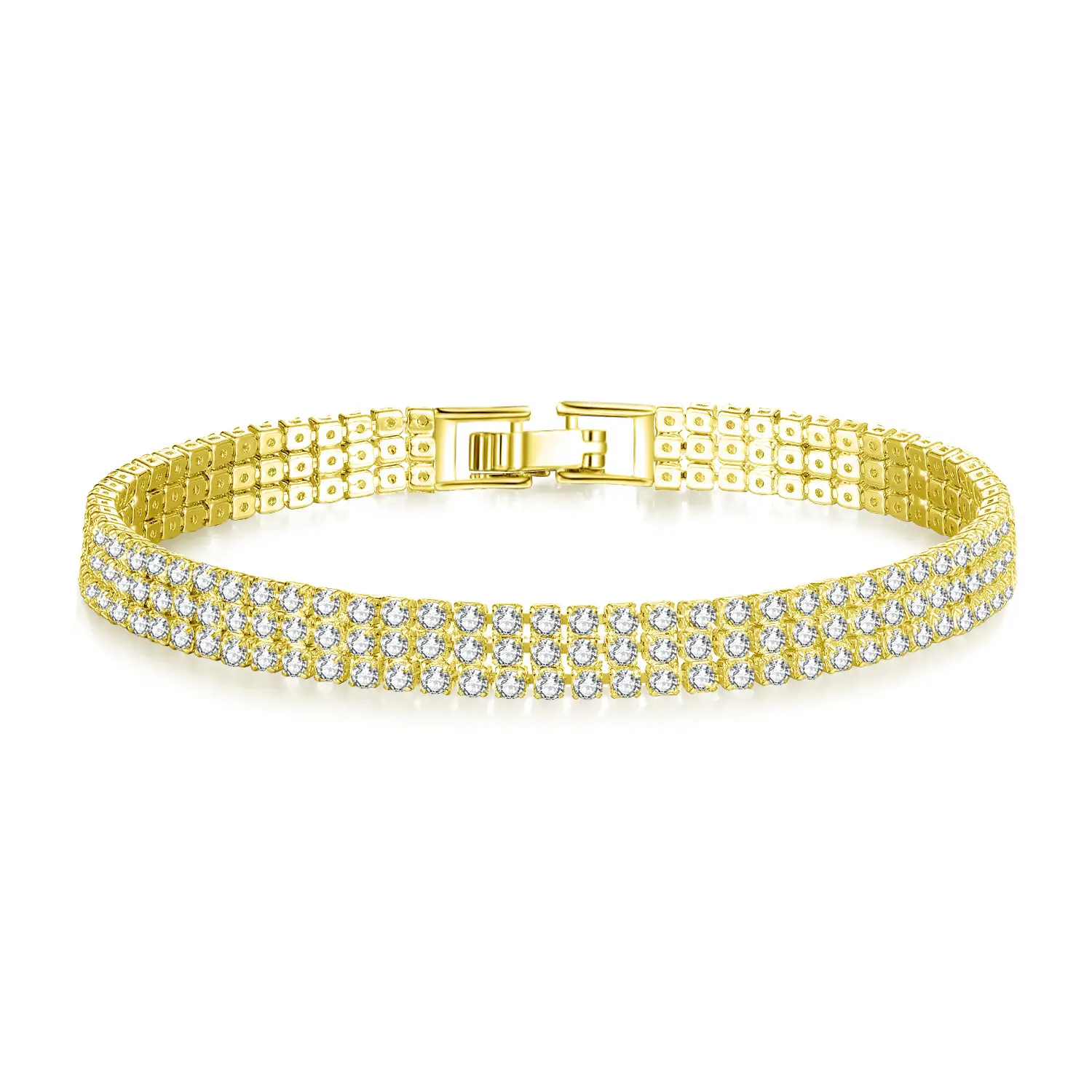Full Diamond Zircon Couple Bracelet Silver White — feature 2