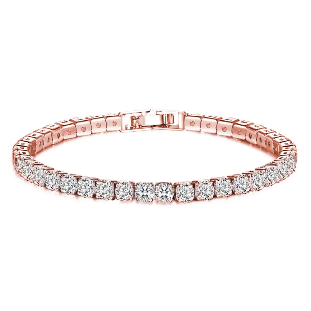 Full Diamond Zircon Couple Bracelet Silver White — feature 8