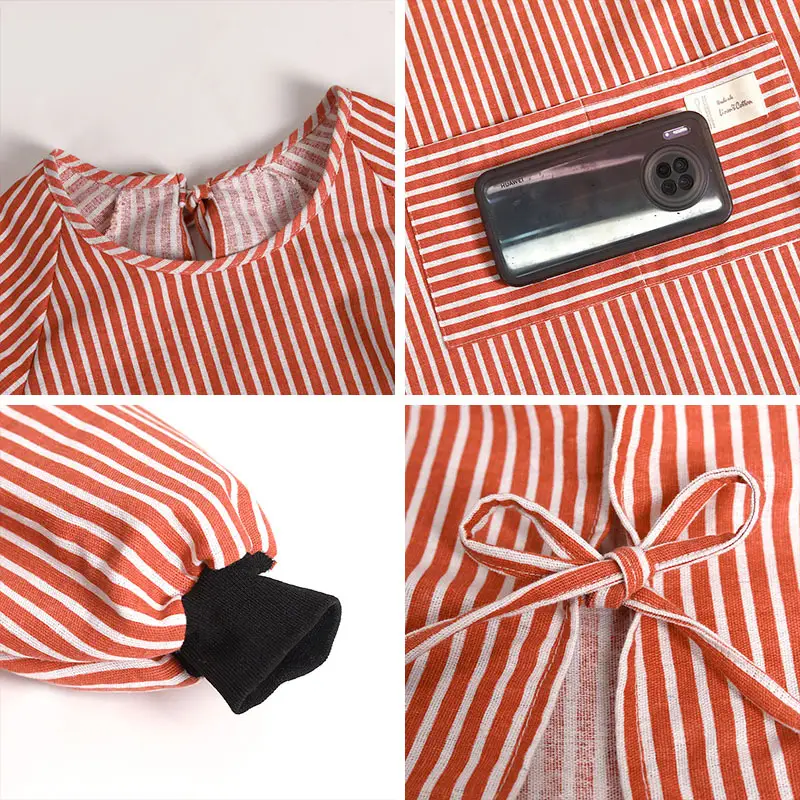 Korean Style Long Sleeve Apron Women Cotton Linen 2022 - Image 7