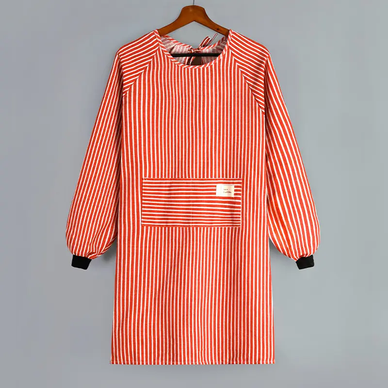 Korean Style Long Sleeve Apron Women Cotton Linen 2022 - Image 4