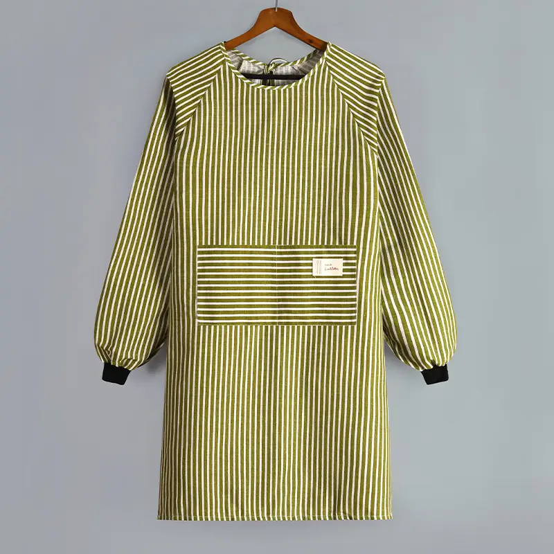 Korean Style Long Sleeve Apron Women Cotton Linen 2022 - Image 2