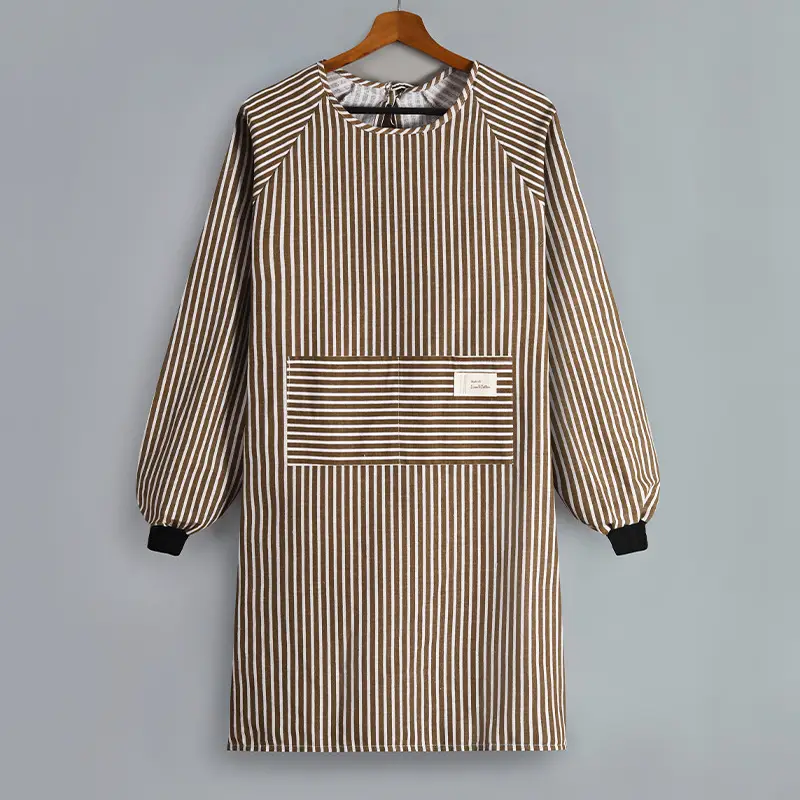 Korean Style Long Sleeve Apron Women Cotton Linen 2022 - Image 3