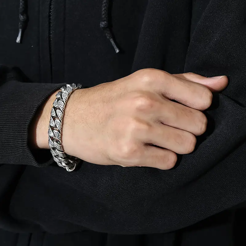 Silver Plated Xiangxu Tang Grass Bracelet for Men - Image 5