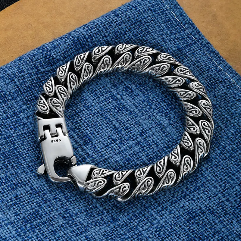 Silver Plated Xiangxu Tang Grass Bracelet for Men - Image 7