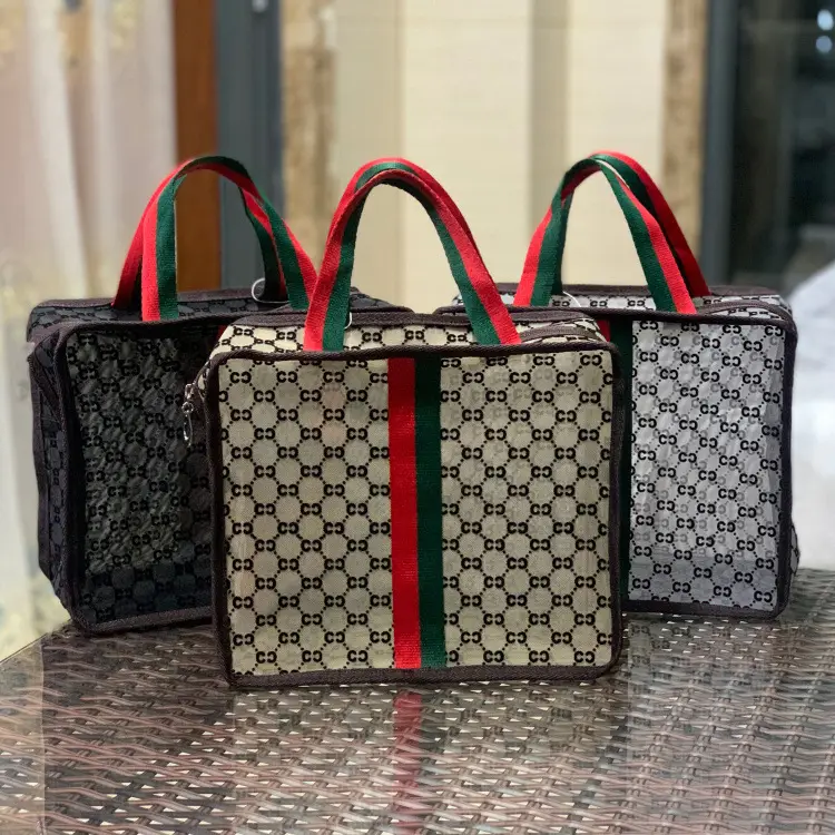 Korean Mesh Flock Bag Large Capacity Wash Bag — feature 8