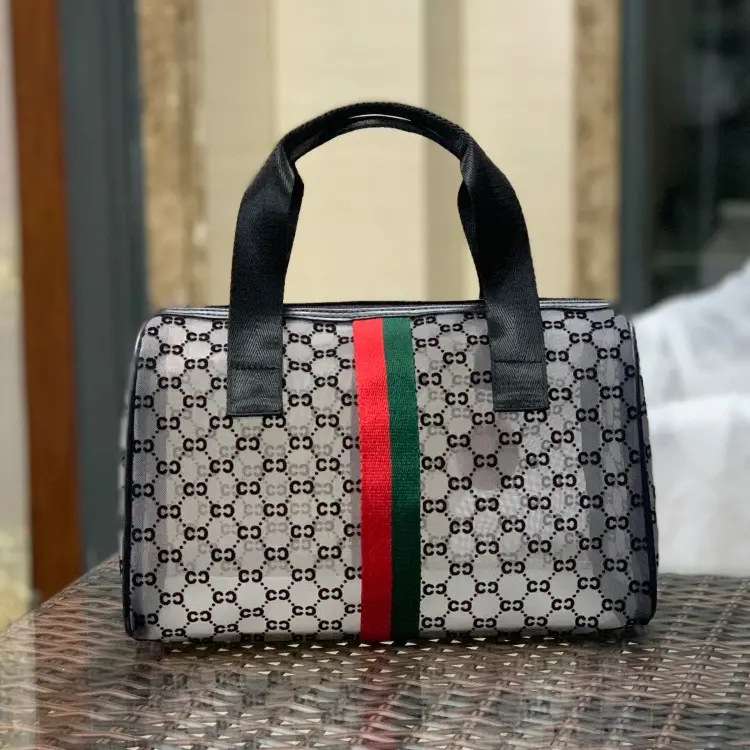 Korean Mesh Flock Bag Large Capacity Wash Bag - Image 11