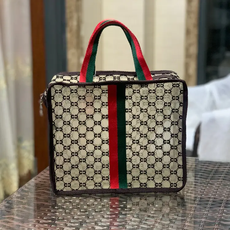 Korean Mesh Flock Bag Large Capacity Wash Bag - Image 4