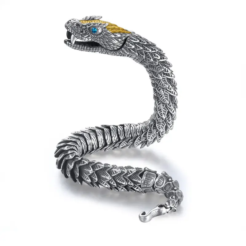 Men's Medusa Rattlesnake Bracelet High End Hip Hop Design