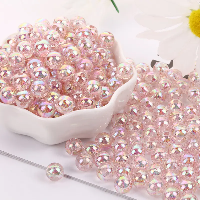 8mm Acrylic Beads AB Color DIY Hair Rope Bracelet - Image 7