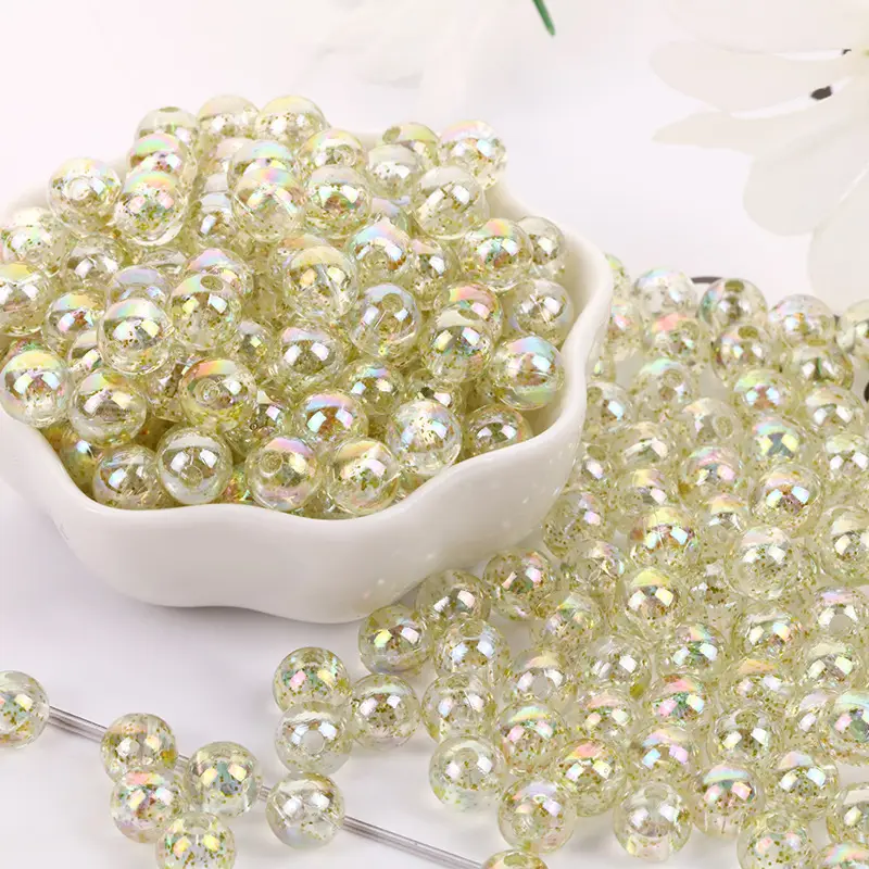8mm Acrylic Beads AB Color DIY Hair Rope Bracelet - Image 8
