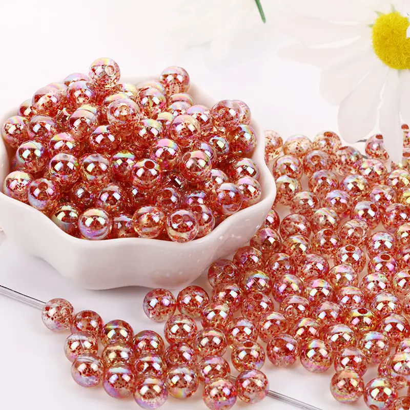 8mm Acrylic Beads AB Color DIY Hair Rope Bracelet - Image 9