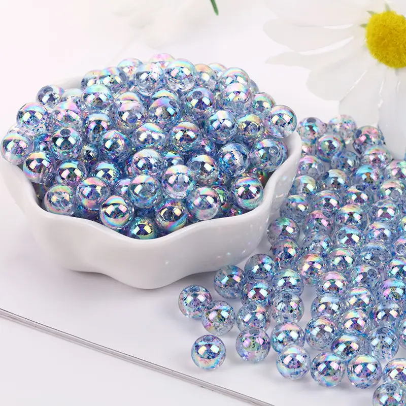 8mm Acrylic Beads AB Color DIY Hair Rope Bracelet - Image 10