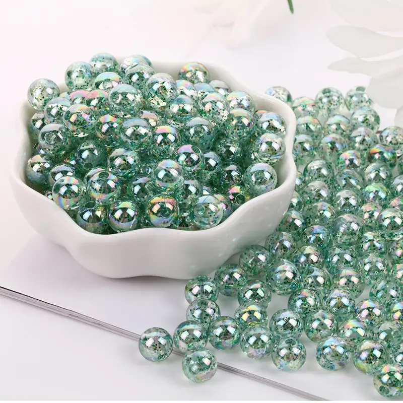 8mm Acrylic Beads AB Color DIY Hair Rope Bracelet - Image 4