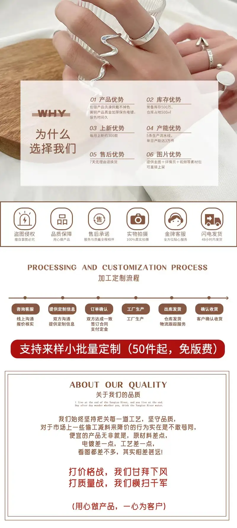 Lanzhi 925 Silver Ring Double Layered Cross Personalized Hip-Hop Jewelry Retro Cross-Border Ring Non-Fading Niche — feature 1
