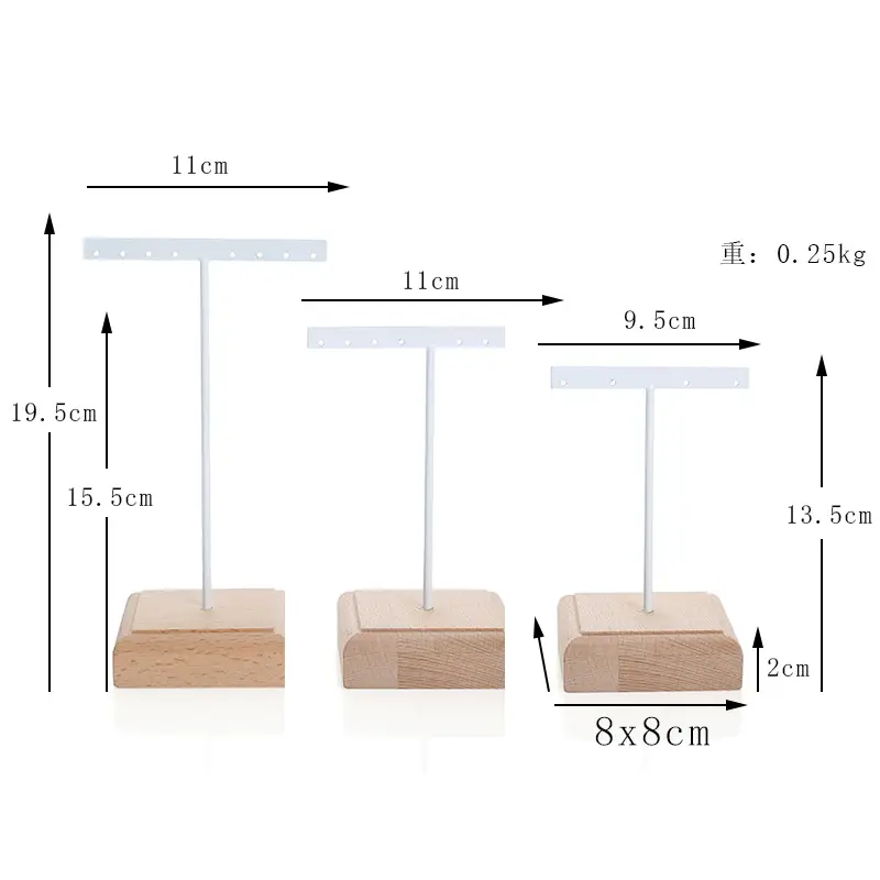 Casual Solid Wood Iron Earring Rack - Image 3