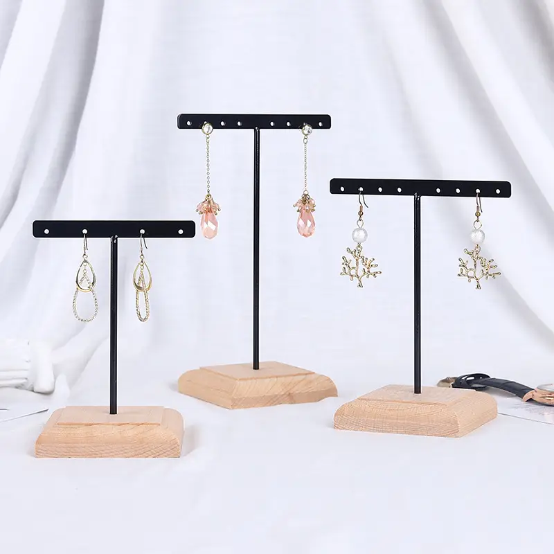 Casual Solid Wood Iron Earring Rack - Image 4